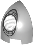 Inclinação curva 1x1x1 1/3 com desenho de farol branco e prata lado esquerdo Cinza Clara