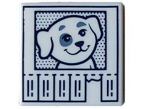 Placa Lisa 2x2 com desenho de Folheto de Cachorro Perdido Branco