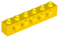 Tijolo Lego Technic 1x6 Amarelo