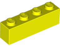 Tijolo 1x4 Amarelo Neon