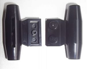 Motor liso pequeno com placa lateral 1x2 com suportes de eixo e slot Preto