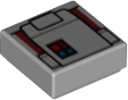 Placa Lisa 1x1 com desenho de botões Cinza Clara