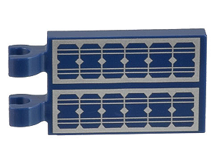 Placa Modificada 2x3 com clips e Desenho de Painéis Solares Azul Escuro