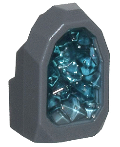 Rocha tipo Geode com cristal interno translúcido azul brilhante e externo Cinza Escura