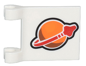 Bandeira quadrada 2x2 com desenho de logotipo espacial clássico branca