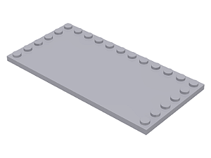 Placa Lisa Modificada 6x12 com studs Cinza Clara