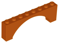 Tijolo em Arco 1x8x2 Dark Orange