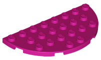 Placa redonda 4x8 Meio Círculo Magenta