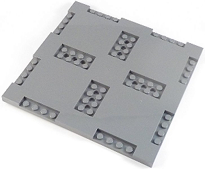 Tijolo modificado (base) 16x16x2/3 com recortes 1x4 e 2x4 Cinza Escuro