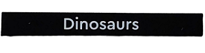 Placa Lisa 1x8 com escrita: "Dinosaurs" Preta