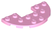 Placa Redonda 3x6 com corte 1x2 Rosa Brilhante