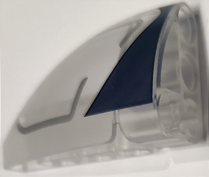 Painel Curvo 5x3x2 Elipse de Canto, Direita com Borda Azul Escuro Translúcido