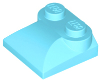 Tijolo Modificado 2x2x2/3 com extremidade curva inclinada Medium Azure