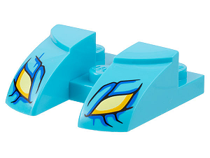 Cunha 3x3 curvada com recorte e desenho de olhos de dragão Medium Azure