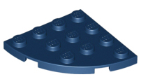 Placa redonda 4x4 de 1/4 Azul Escura