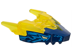 Cabeça de dragão (Ninjago) mandíbula superior com chifres Translúcida Amarela