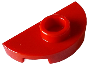 Placa Redonda 1x2 Metade com 1 Stud (Jumper) Vermelha