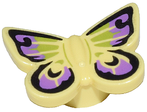Borboleta com suporte de pino com asas Pretas - Bright Light Yellow
