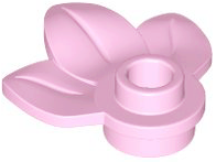 Placa Modificada 1x1 com Planta de 3 folhas Rosa Brilhante