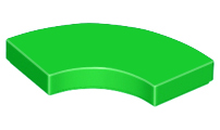 Placa Lisa Redonda de Canto 2x2 Verde Brilhante
