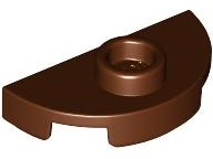 Placa Redonda 1x2 Metade com 1 Stud (Jumper) Marrom
