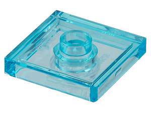 Placa Modificada 2x2 com conector no centro Translúcida Azul Clara