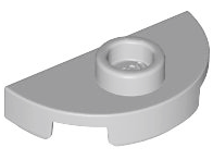 Placa Redonda 1x2 Metade com 1 Stud (Jumper) Cinza Clara