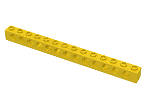 Tijolo Lego Technic 1x14 com Furos Amarelo