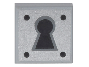 Placa Lisa 1x1 com desenho de fechadura Cinza Clara