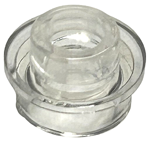 Placa Redonda 1x1 com Pino Aberto Translúcida