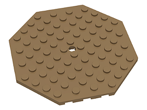Placa Modificada 10x10 octagonal com orificio Bege Escuro