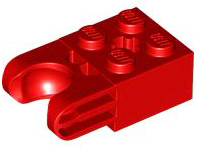 Tijolo Technic 2x2 com Soquete Esférico e Orifício para Eixo Vermelho