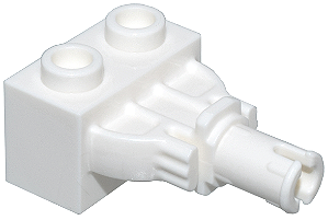 Tijolo modificado 1x2 com pino de junta rotativa Branco