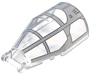 Para-brisa 6x4x2 Translúcido com desenho de cabine de transporte da nave Jedi T-6 de Ahsoka Tano