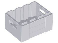 Caixa 3x4x1 2/3 com alças Cinza Clara