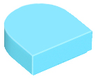 Placa Lisa Modificada 1x1 meio círculo Medium Azure