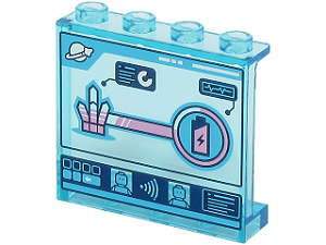 Painel 1x4x3 com Suportes Laterais com Desenho de Laboratório Espacial