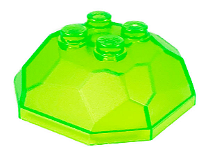 Rocha 4x4 Pedra Octagonal Topo Translúcida Verde Brilhante