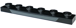 Placa 1x6 Preta com Linha Cinza Escura