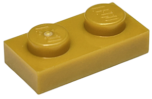 Placa 1x2 Dourada Perolada