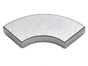Placa Lisa Redonda de Canto 2x2 Metallic Silver
