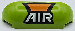 Inclinação Curva 1x4 com Extremidades Arredondadas e Escrita "Air" Verde Limão