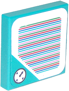 Placa Lisa 2x2 Azul Turquesa com adesivo dos sets 71365 e 71369