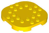 Placa modificada 6x6 com cantos arredondados e 4 pés Amarela