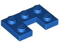 Placa Modificada 2x3 com Recorte 1x1 Azul
