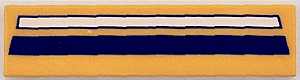 Placa Lisa 1x4 com desenho de listras branca e azul escura Laranja Brilhante