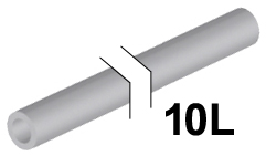Mangueira Rígida 3mm D. 10L / 7,9 cm Cinza Claro