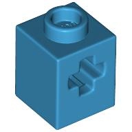 Tijolo 1x1 Technic com furo para eixo Dark Azure