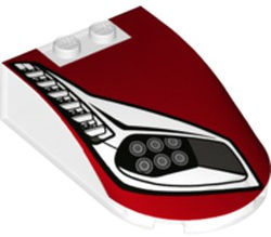 Para-brisa 6x4x1 1/3 Laterais Retas com desenho de Faróis e Ventilação Lado Direito - Translúcido