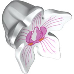 Capuz de cabeça com 5 pétalas grandes com desenho de orquídea.